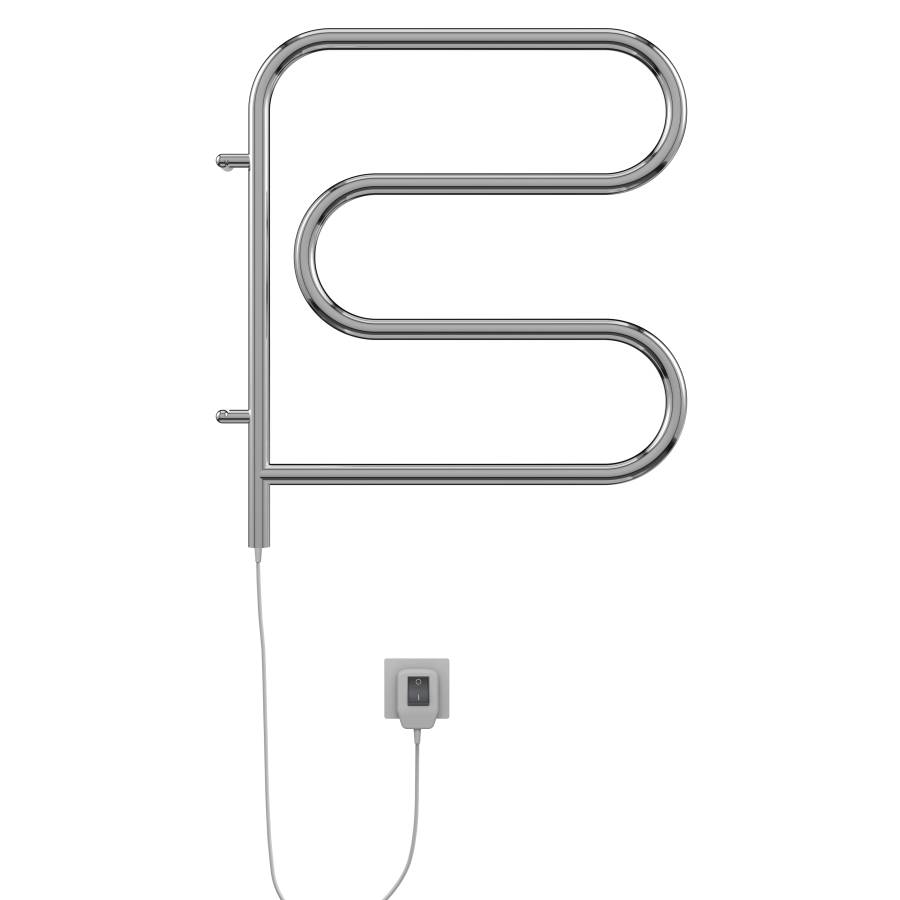 Фото Полотенцесушитель электрический Terminus Электро 25 F-обр, 500×500, поворотный, артикул 4620768883880